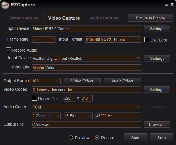 video capture window video capture window
